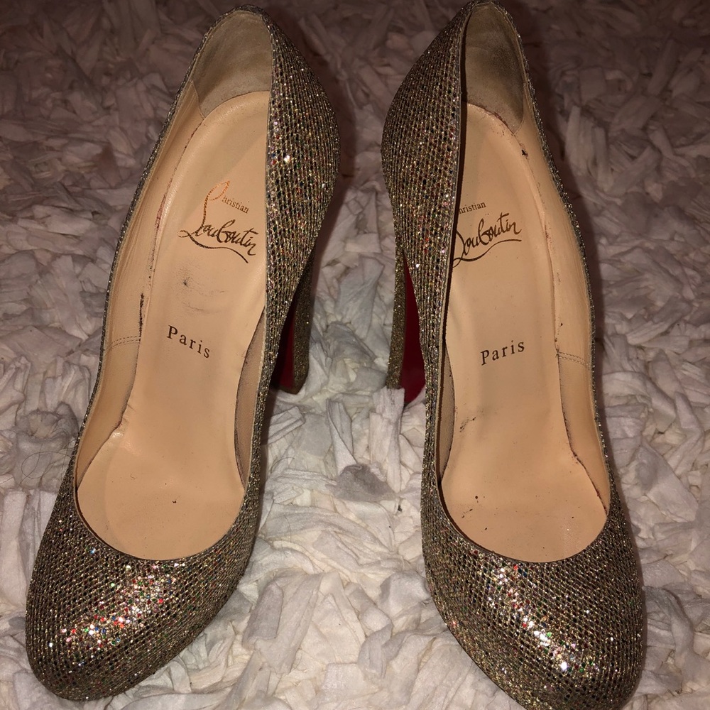 Christian Louboutin Bibi Glitter Pump Size 38